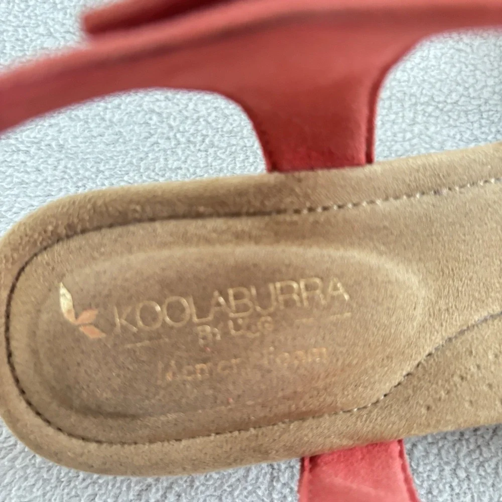 Kookaburra By Ugg Women Coral Ankle Strap Cork Wedge Grommet Sz 7.5 M Sandal